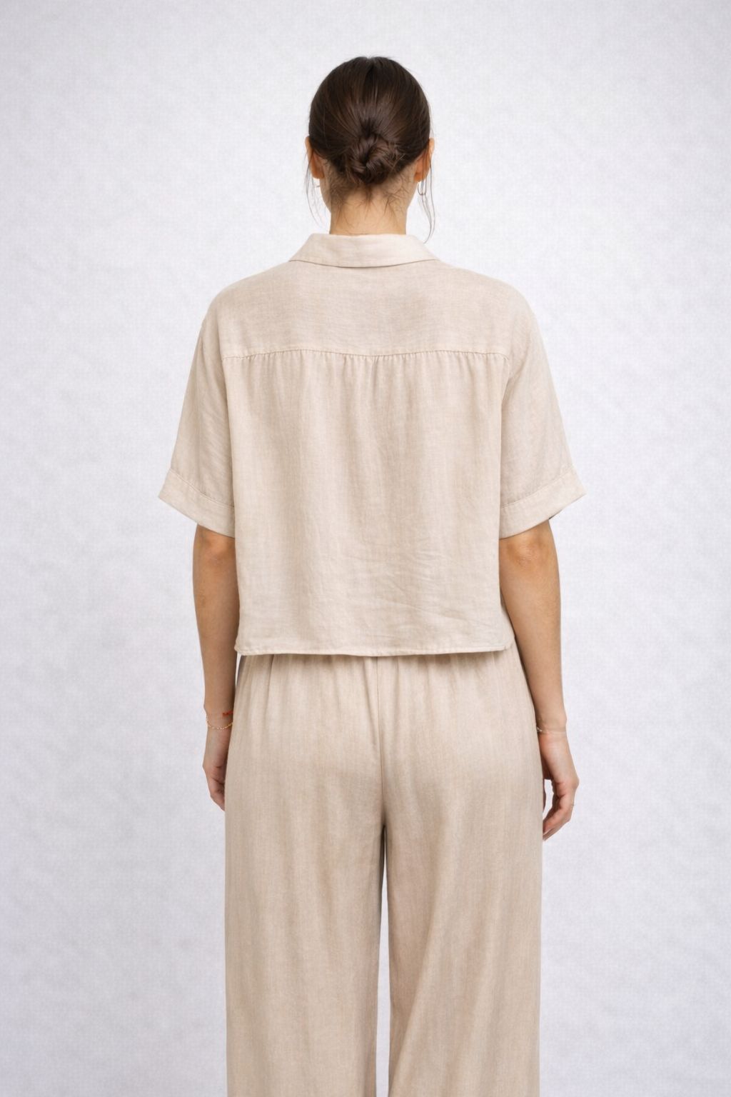 CAMICIA OVER IN TENCEL A MANICHE CORTE - immagine 3