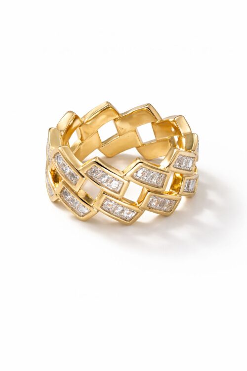 FERMA FOULARD INTRECCIATO CON DETTAGLI LUMINOSI