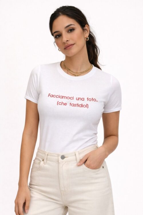 T-SHIRT RICAMO "CHE FASTIDIO!"