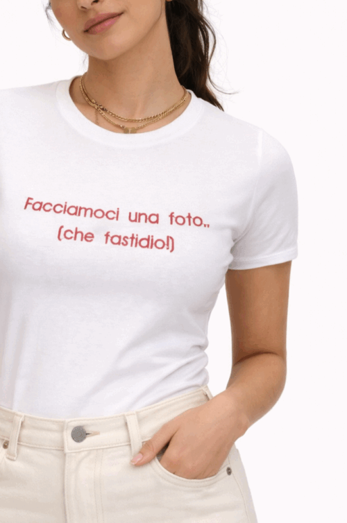 Alternative view of T-SHIRT RICAMO "CHE FASTIDIO!"