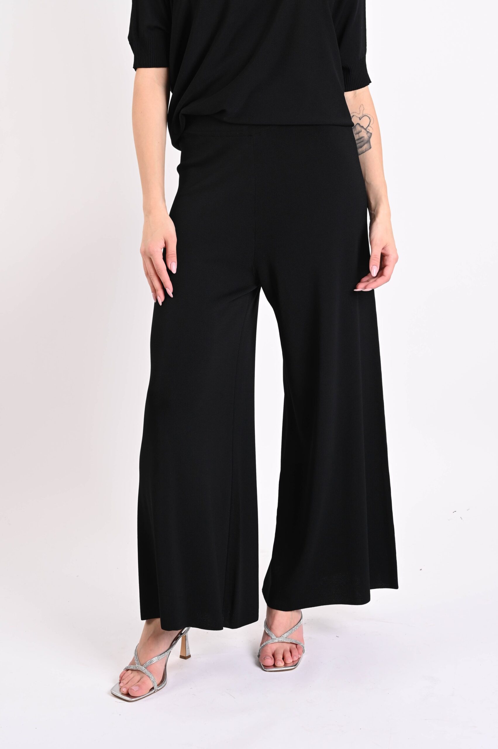 DSC_2380 PANTALONI IN MAGLIA - Black, TU