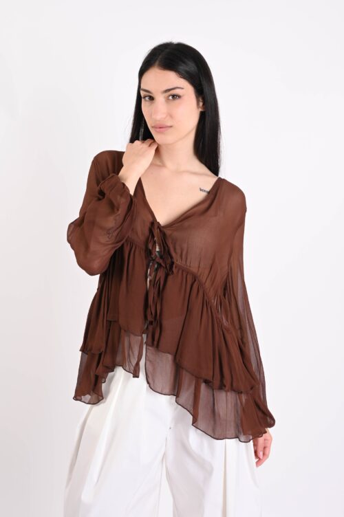 CAMICIA CON  LACCETTI SUL DAVANTI