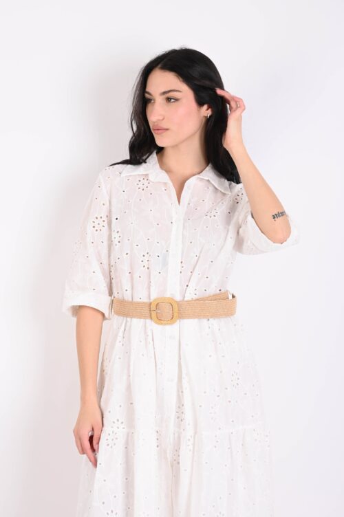 Alternative view of CHEMISIER IN SANGALLO CON CINTURA