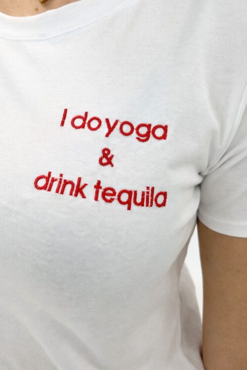 Alternative view of T-SHIRT RICAMO "I DO YOGA & I DRINK TEQUILA"