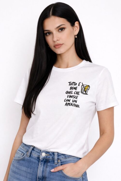 T-SHIRT CON RICAMO APERITIVO