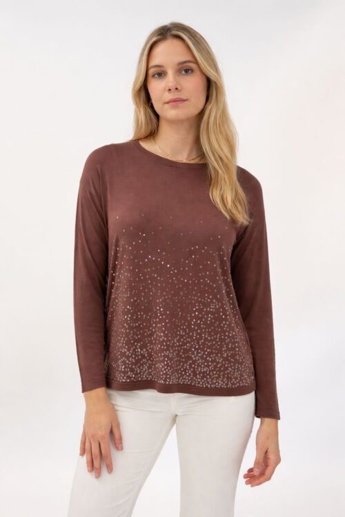 MAGLIA A MANICHE LUNGHE CON PAILLETTES
