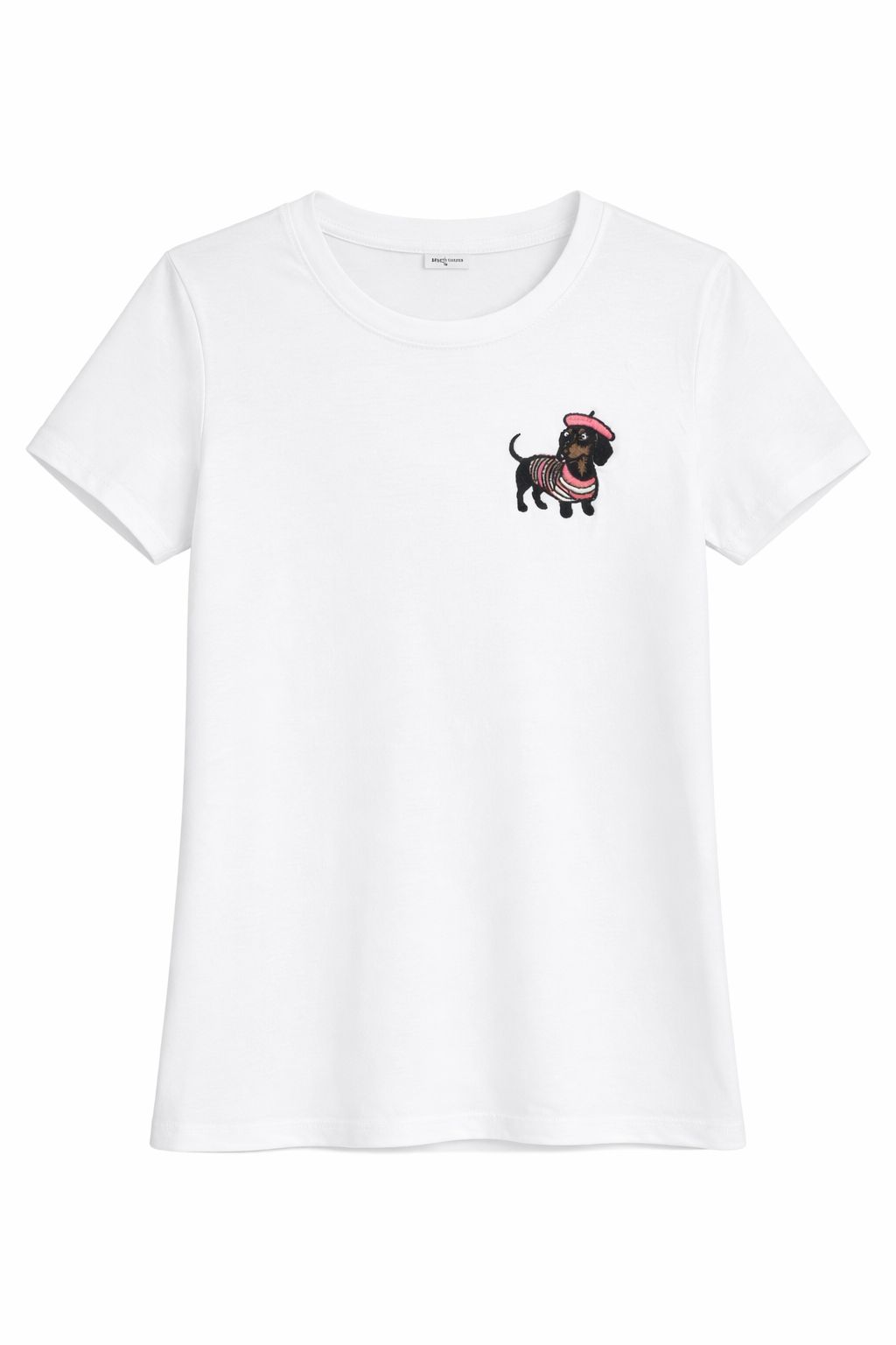 fb6afd95-6e9b-4f9c-8c55-e1df1cc36b2e T-SHIRT CON RICAMO BASSOTTO - Bianco, TU