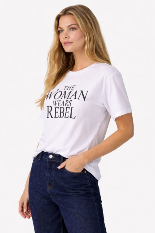 Alternative view of T-SHIRT CON SCRITTA "REBEL"