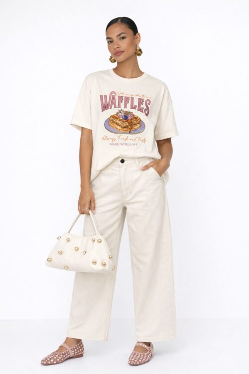 Alternative view of T-SHIRT DONNA OVERSIZE CON STAMPA WAFFLES