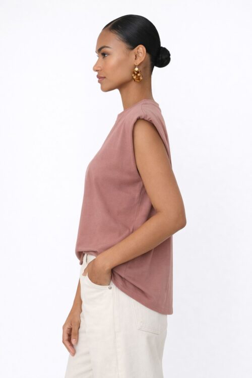 Alternative view of T-SHIRT DONNA CON SPALLINE IMBOTTITE