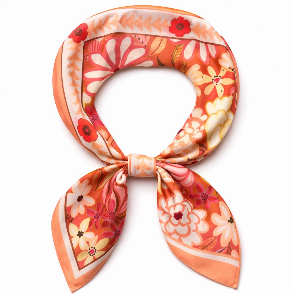 myastreet_1 (14) FOULARD FANTASIA A FIORI - Arancio, TU