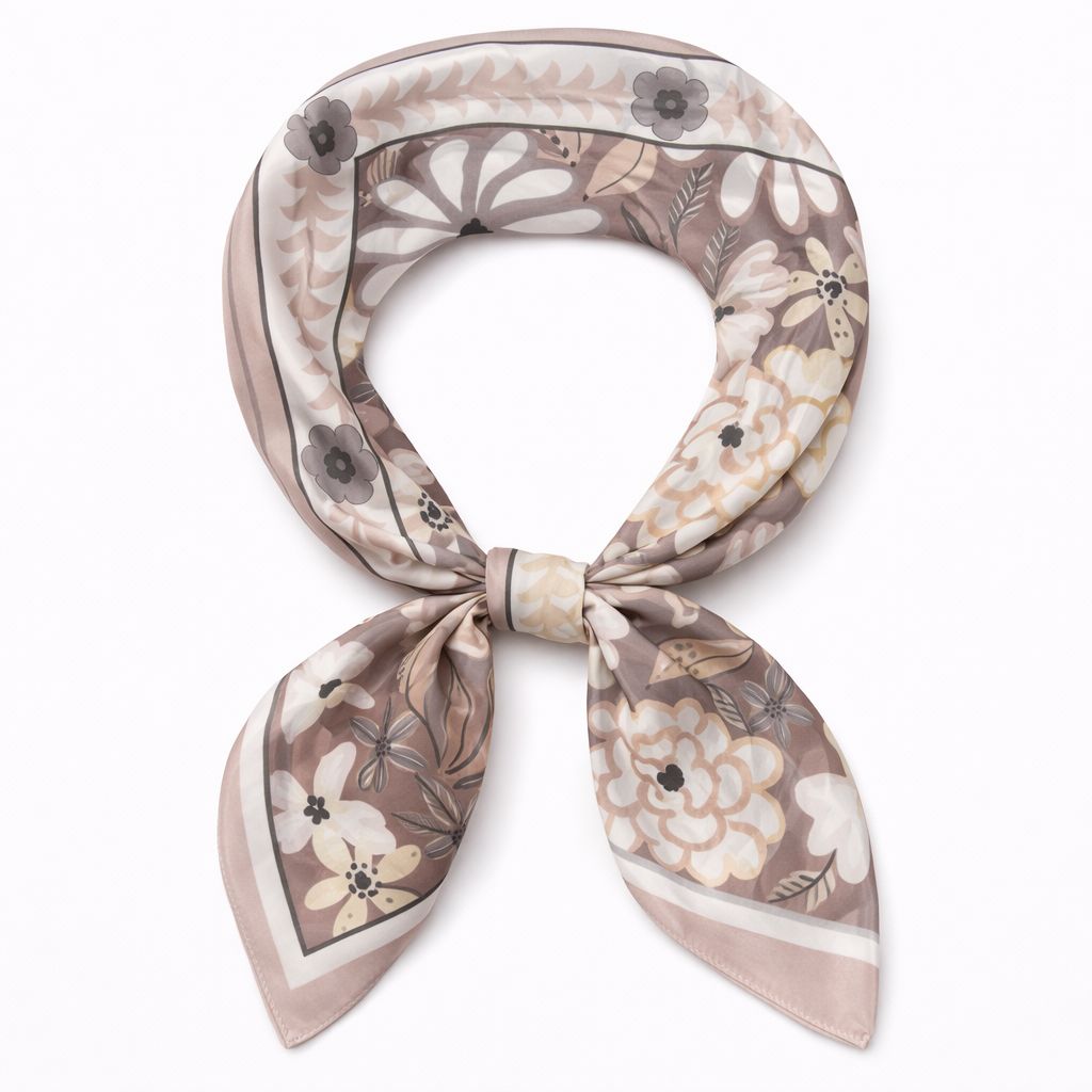 myastreet_1 (2) FOULARD FANTASIA A FIORI - Fango, TU