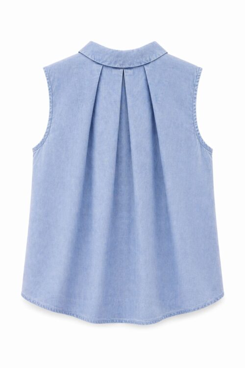 Alternative view of CAMICIA SMANICATA IN TESSUTO TINTO A FREDDO