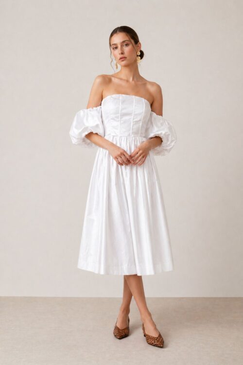 Alternative view of GONNA MIDI AMPIA CON VITA ELASTICIZZATA