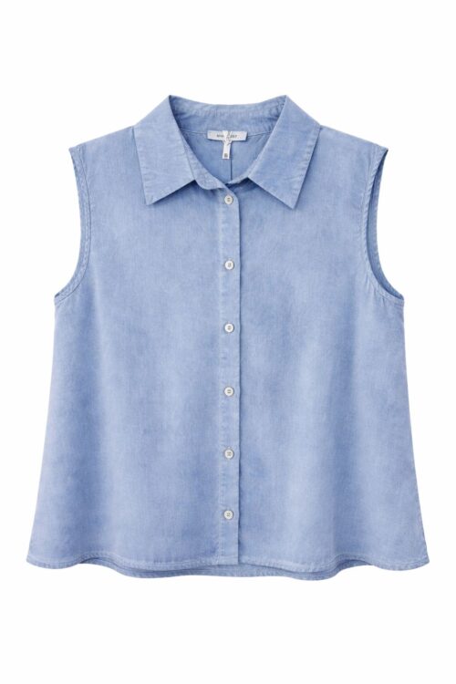 CAMICIA SMANICATA IN TESSUTO TINTO A FREDDO