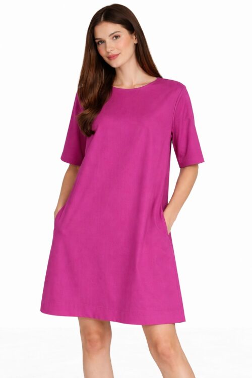 Alternative view of ABITO A MANICHE CORTE IN POPELINE