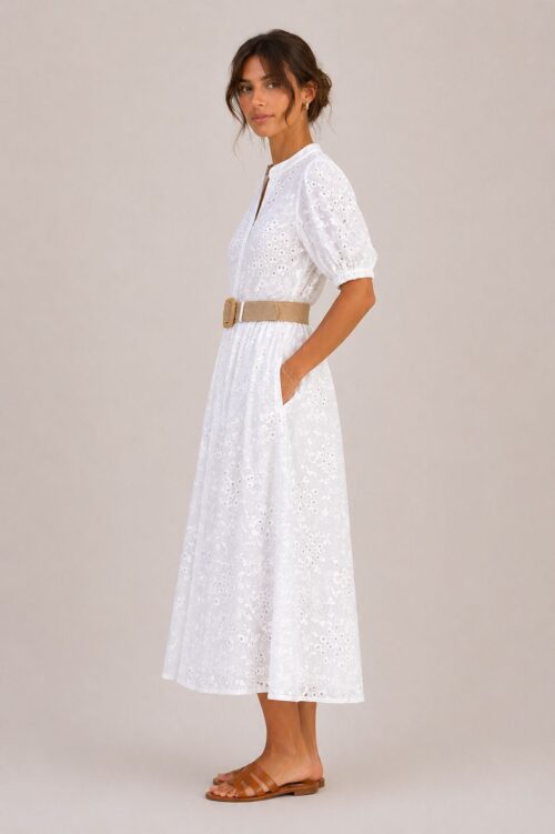 Alternative view of ABITO CHEMISIER IN PIZZO SANGALLO CON CINTURA