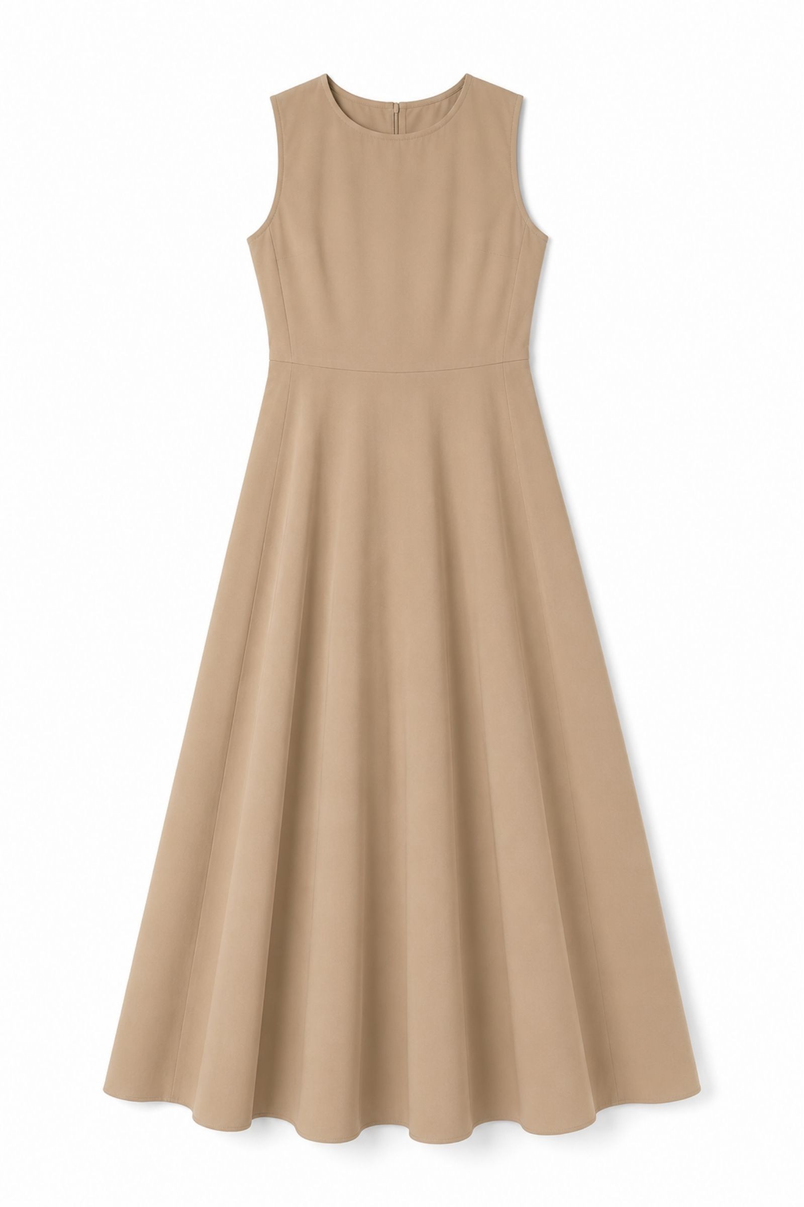 32 ABITO SVASATO SENZA MANICHE IN COTONE - Beige, S