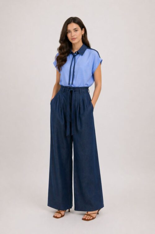 PANTALONI AMPI CON FUSCIACCA IN LYOCELL