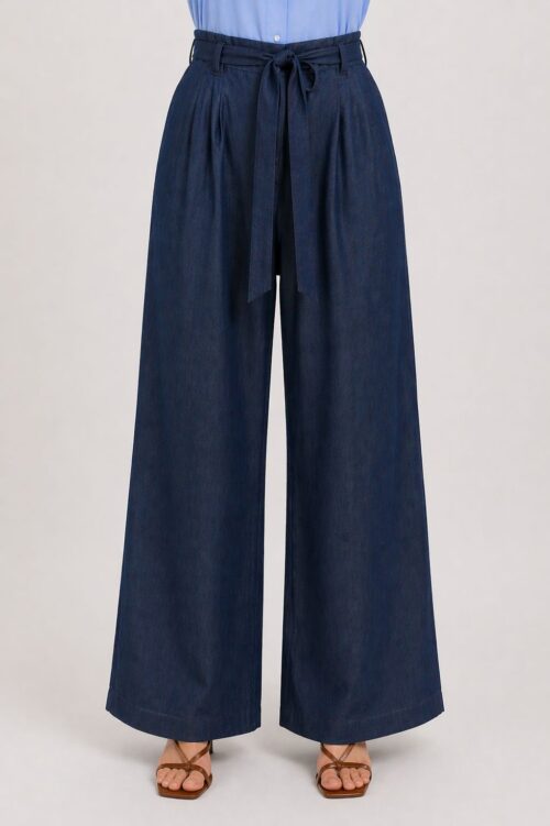 Alternative view of PANTALONI AMPI CON FUSCIACCA IN LYOCELL