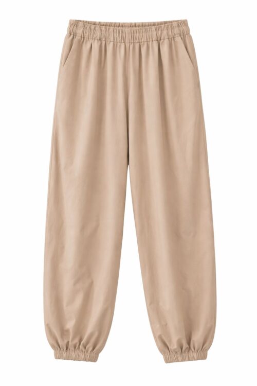 Alternative view of PANTALONI IN POPELINE CON ELASTICO SUL FONDO