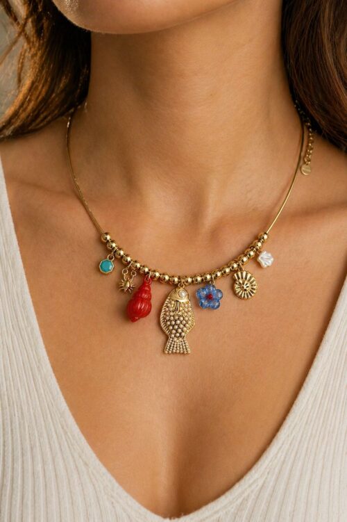 Alternative view of COLLANA CON PENDENTI MARINI