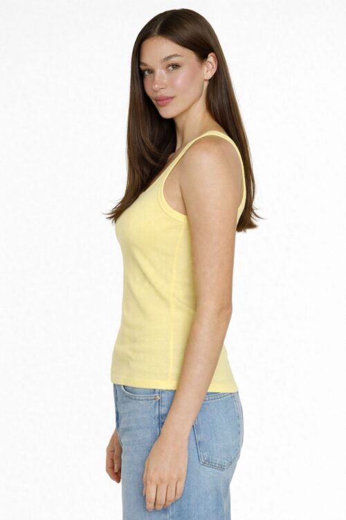 Alternative view of CANOTTA IN MAGLIA A COSTINE CON SCOLLO TONDO