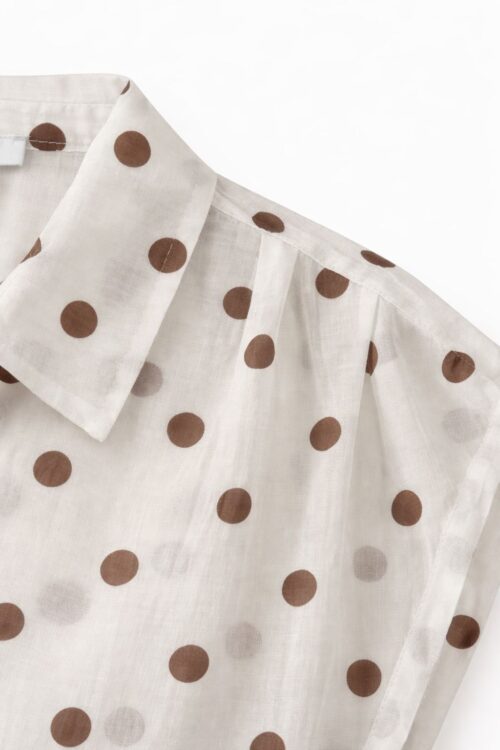 Alternative view of CAMICIA A MANICHE CORTE A POIS IN TENCEL