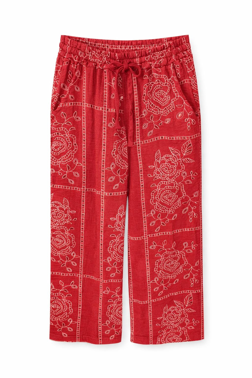 BCO.572d0bfd-3481-4651-8358-a00b52bc1dfe PANTALONI IN SANGALLO RICAMATO E TRAFORATO - Ινδία, S