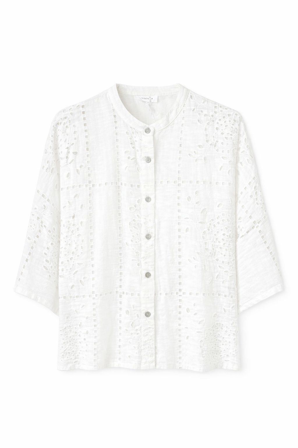BCO.62b30d11-1aa3-4fc7-857c-dc121613fa86 CAMICIA IN SANGALLO RICAMATO E TRAFORATO - Λευκό, TU
