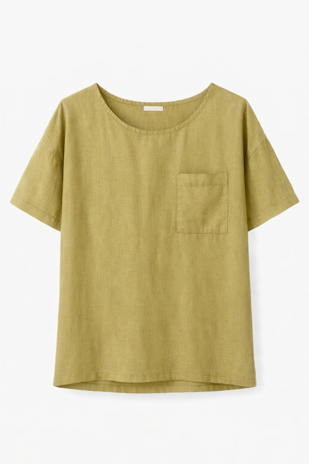 BCO.8359f510-54e0-4845-8e85-d2f9e5c04e09 BLUSA A MANICHE CORTE IN MISTO LINO - Senf, S