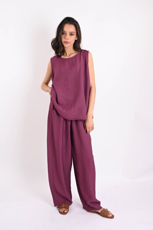 PANTALONI IN MISTO LINO