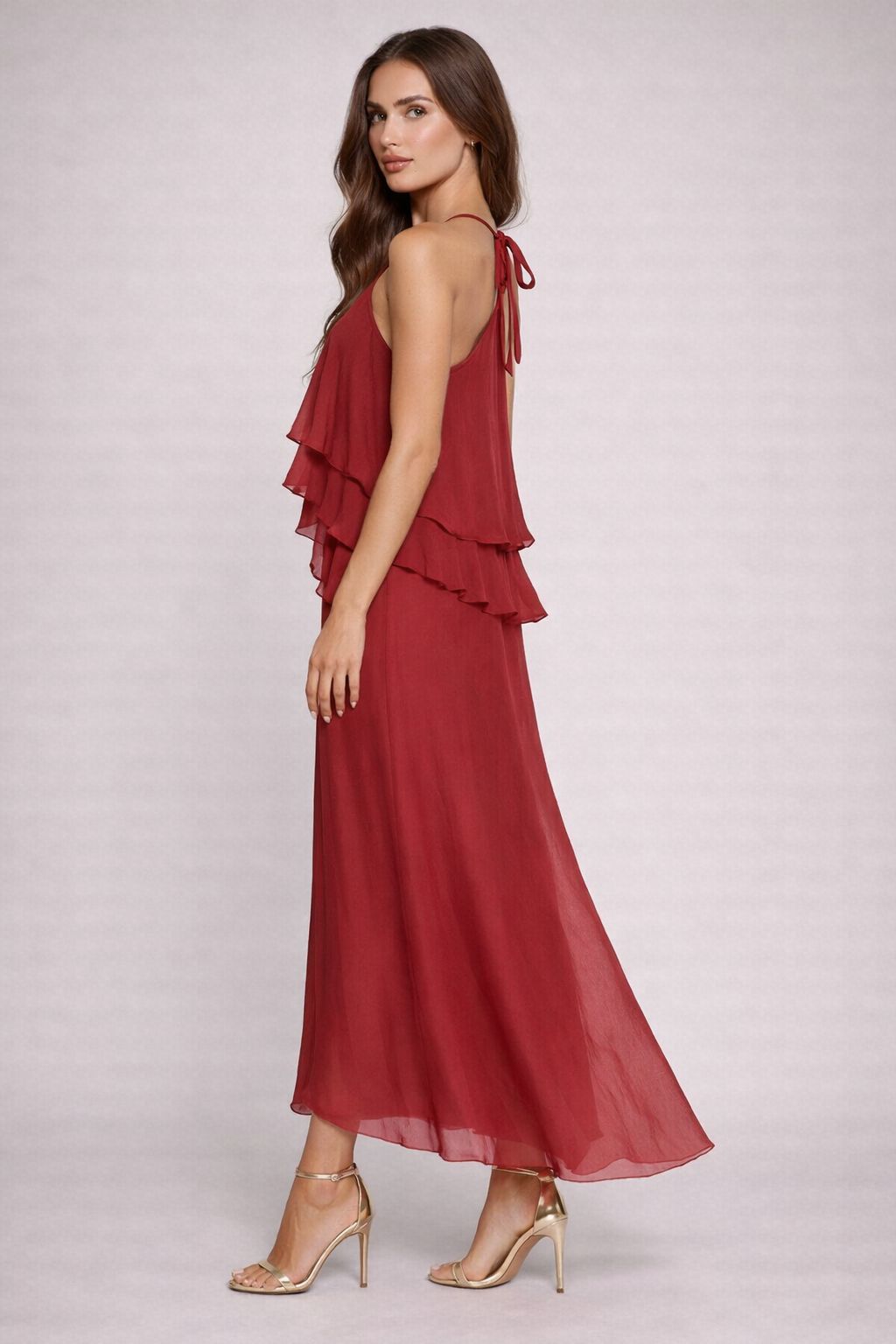 ABITO IN MISTO SETA CON BALZE - immagine 2