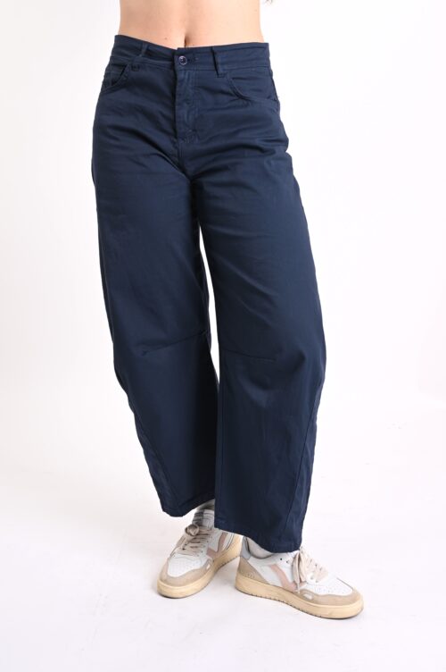 PANTALONI A PALLONCINO IN COTONE CON CUCITURA AL GINOCCHIO