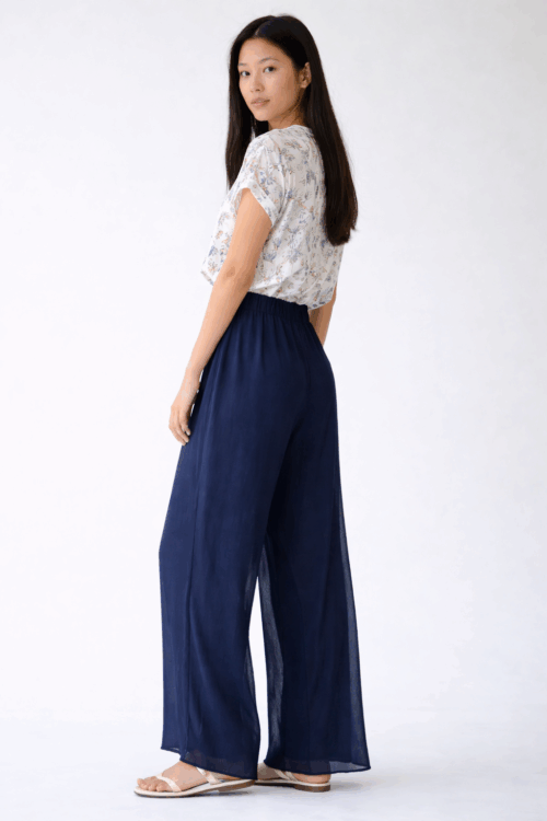 Alternative view of PANTALONI AMPI IN MISTO SETA