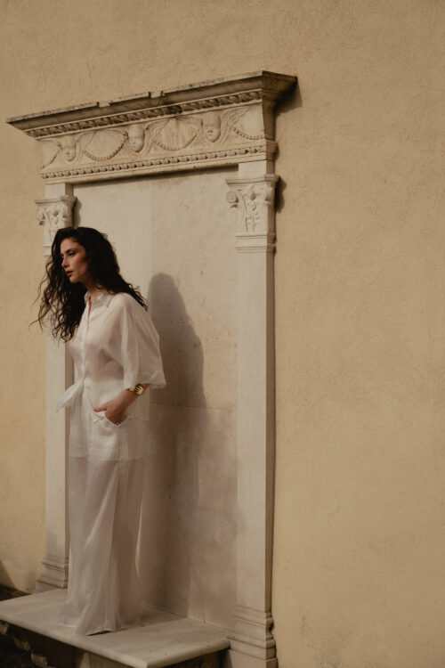 Alternative view of PANTALONE AMPIO IN TENCEL CON VITA ELASTICIZZATA