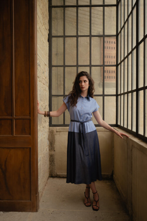 ABITO CHEMISIER IN LYOCELL CON CINTURA