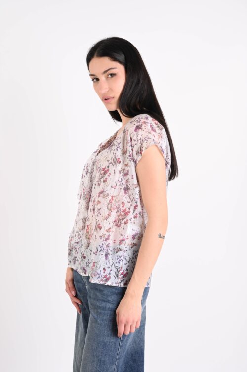 Alternative view of BLUSA CON VOLANT STAMPA FIORI