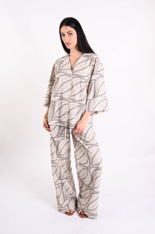 Alternative view of PANTALONI CON CERCHI RICAMATI