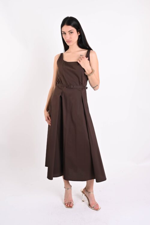 Alternative view of ABITO LUNGO IN POPELINE CON CINTURA