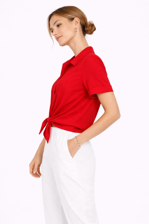 Alternative view of CAMICIA IN VISCOSA CON NODO FRONTALE