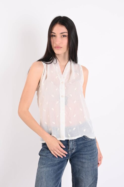 CAMICIETTA SMANICATA SEMITRASPARENTE