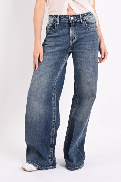 JEANS A PALAZZO LAVAGGIO SCURO