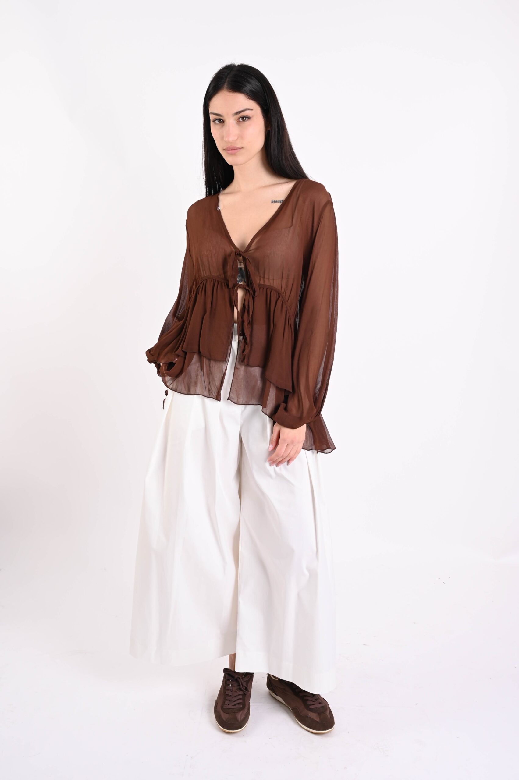 PANTALONI AMPI CON PINCES - Image 4