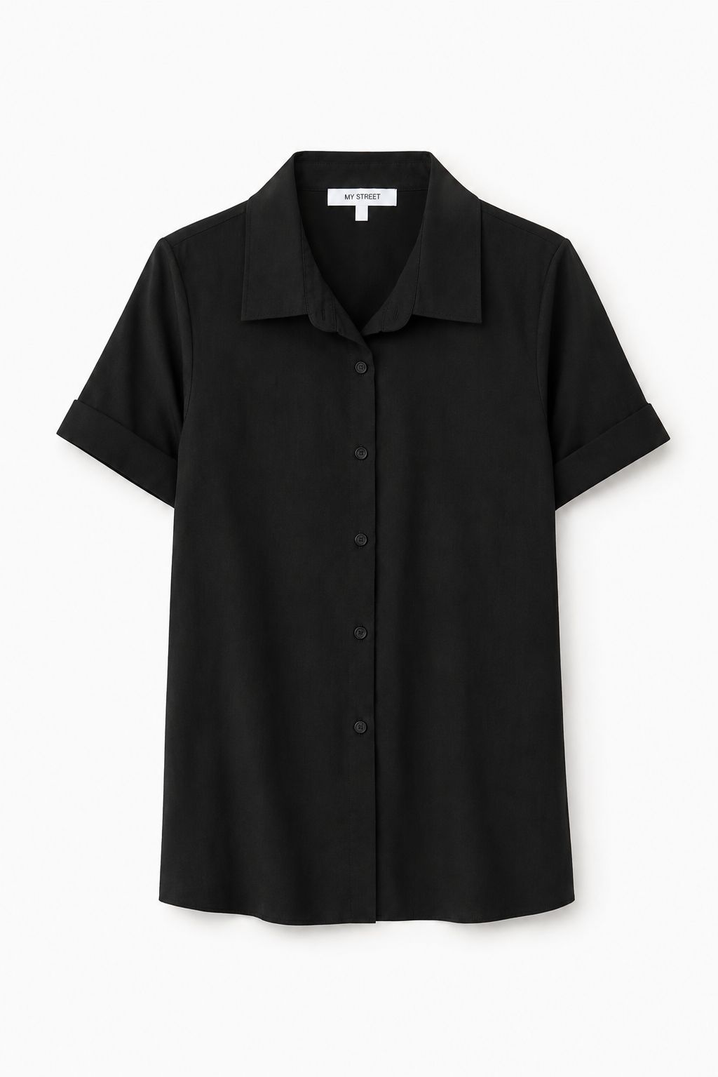 a8099132-1b19-467e-b846-52bb78b10f6c CAMICIA CLASSICA IN VISCOSA - Nero, S