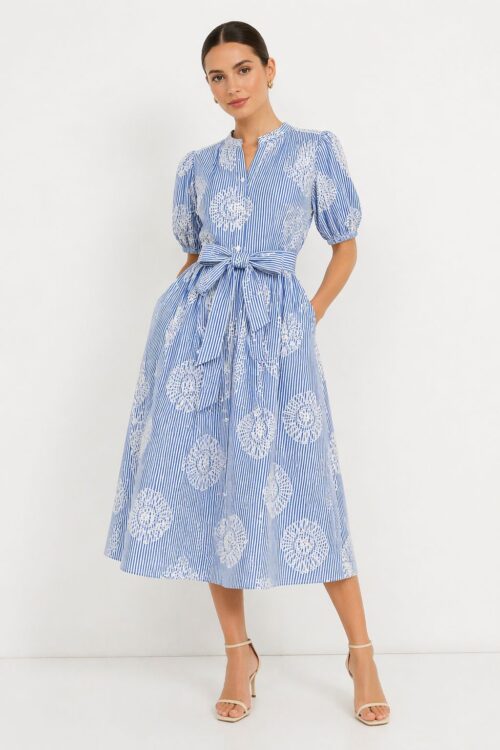 ABITO CHEMISIER CON RICAMI