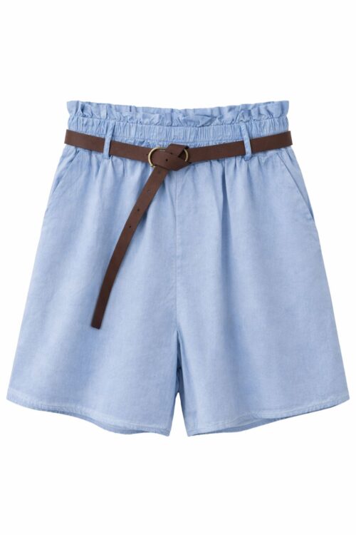 BERMUDA CON CINTURA TESSUTO TINTO FREDDO