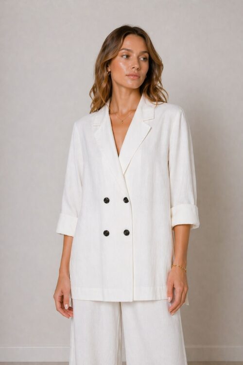 GIACCA DOPPIOPETTO IN MISTO LINO