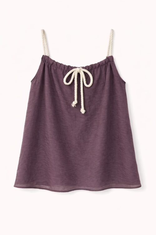 Alternative view of TOP CON SPALLINE E CHIUSURA IN CORDA REGOLABILE