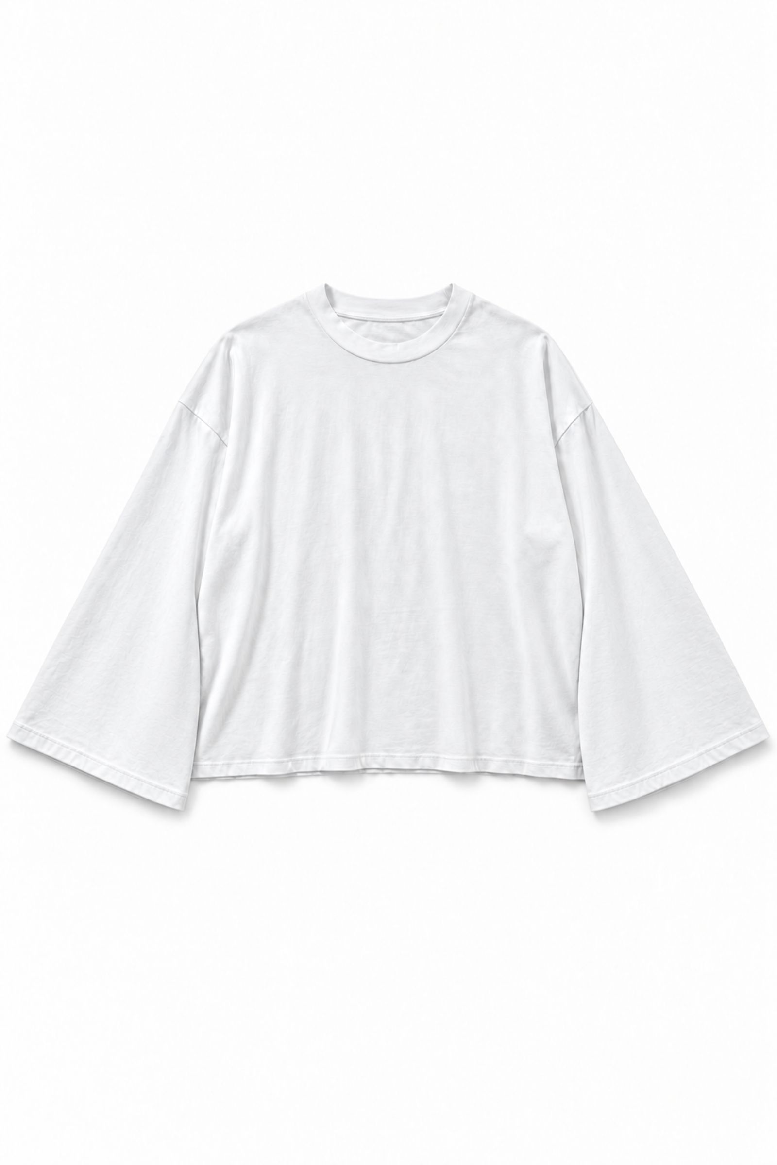 10 T-SHIRT OVERSIZE A MANICHE LUNGHE AMPIE - Bianco, TU